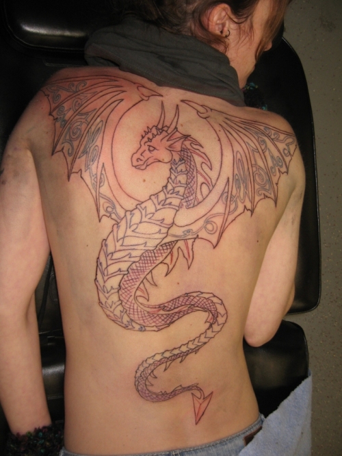 Outline Dragon Tattoo